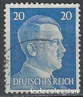 Sellos: ALEMANIA 1941-45 - S.B&Aacute;SICA, A. HITLER, AZUL - USADO