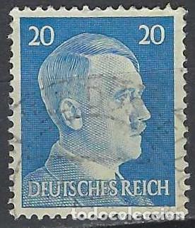 Sellos: ALEMANIA 1941-45 - S.B&Aacute;SICA, A. HITLER, AZUL - USADO