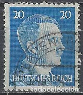 Sellos: ALEMANIA 1941-45 - S.B&Aacute;SICA, A. HITLER, AZUL - USADO