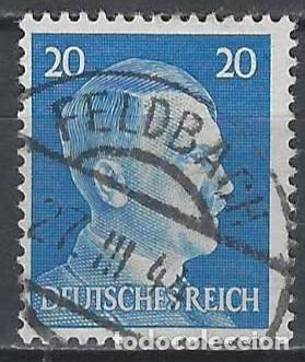 Sellos: ALEMANIA 1941-45 - S.B&Aacute;SICA, A. HITLER, AZUL - USADO