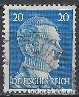 Sellos: ALEMANIA 1941-45 - S.B&Aacute;SICA, A. HITLER, AZUL - USADO