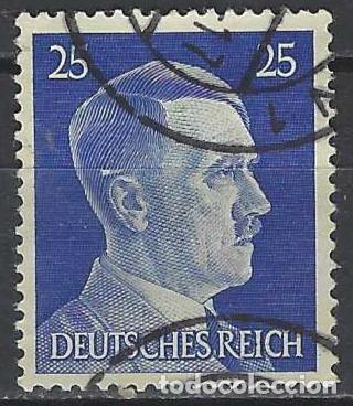 Sellos: ALEMANIA 1941-45 - S.B&Aacute;SICA, A. HITLER, AZUL VIOLETA - USADO