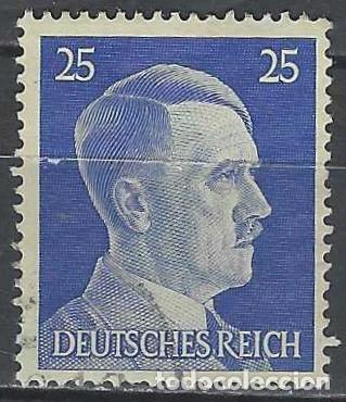 Sellos: ALEMANIA 1941-45 - S.B&Aacute;SICA, A. HITLER, AZUL VIOLETA - USADO