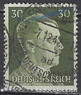 Sellos: ALEMANIA 1941-45 - S.B&Aacute;SICA, A. HITLER, VERDE OLIVA - USADO