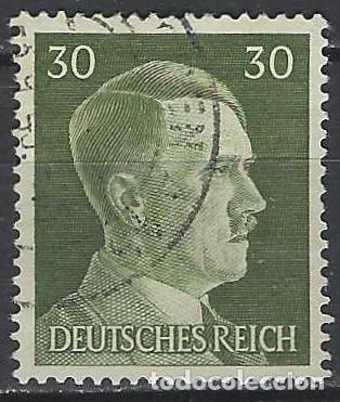Sellos: ALEMANIA 1941-45 - S.B&Aacute;SICA, A. HITLER, VERDE OLIVA - USADO