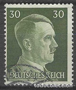 Sellos: ALEMANIA 1941-45 - S.B&Aacute;SICA, A. HITLER, VERDE OLIVA - USADO