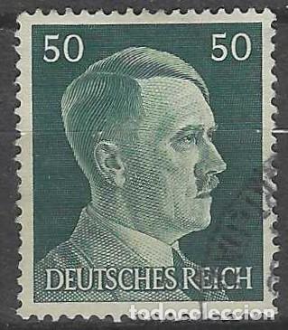 Sellos: ALEMANIA 1941-45 - S.B&Aacute;SICA, A. HITLER, VERDE AZULADO - USADO