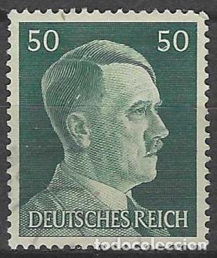 Sellos: ALEMANIA 1941-45 - S.B&Aacute;SICA, A. HITLER, VERDE AZULADO - USADO