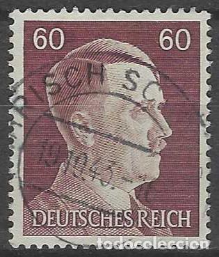 Sellos: ALEMANIA 1941-45 - S.B&Aacute;SICA, A. HITLER, MARR&Oacute;N ROJIZO - USADO
