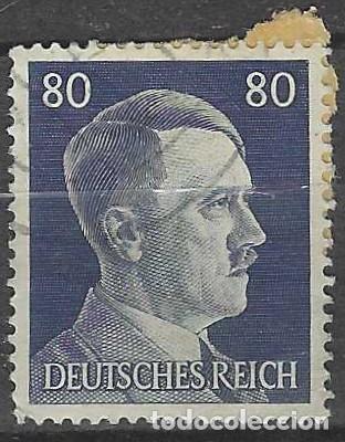 Sellos: ALEMANIA 1941-45 - S.B&Aacute;SICA, A. HITLER, AZUL OSCURO - USADO