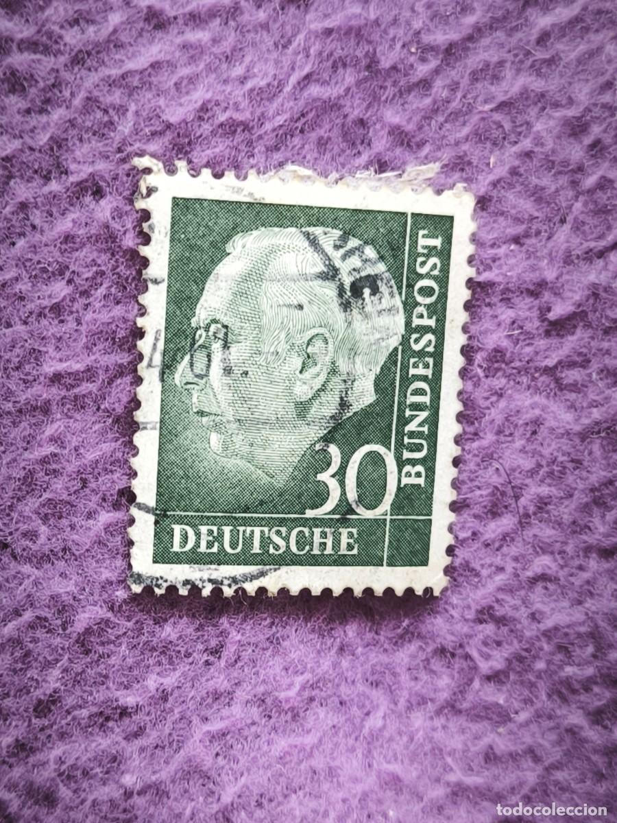 Sellos: Sello Alemania Occidental 30 Deutsche Bundespost Theodor Heuss Filatelia Cl&aacute;sica