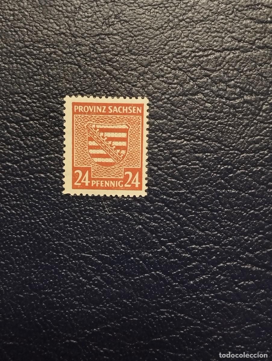 Sellos: 03.08/ Saxe/ Ocupaci&oacute;n sovi&eacute;tica. 1945. 24 pf. Y&T 17 en nuevo