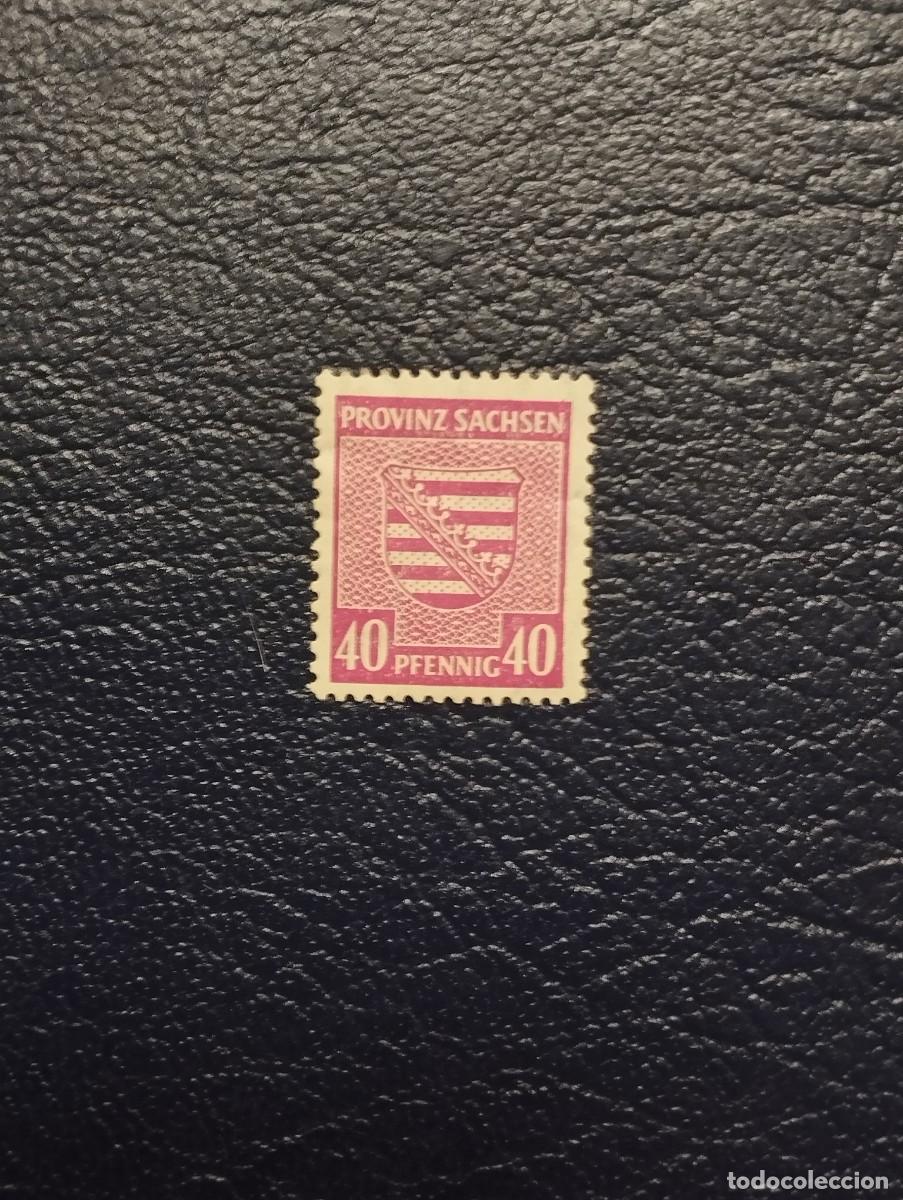 Sellos: 03.08/ Saxe/ Ocupaci&oacute;n sovi&eacute;tica.1945.40 pf. Y&T 19 en nuevo