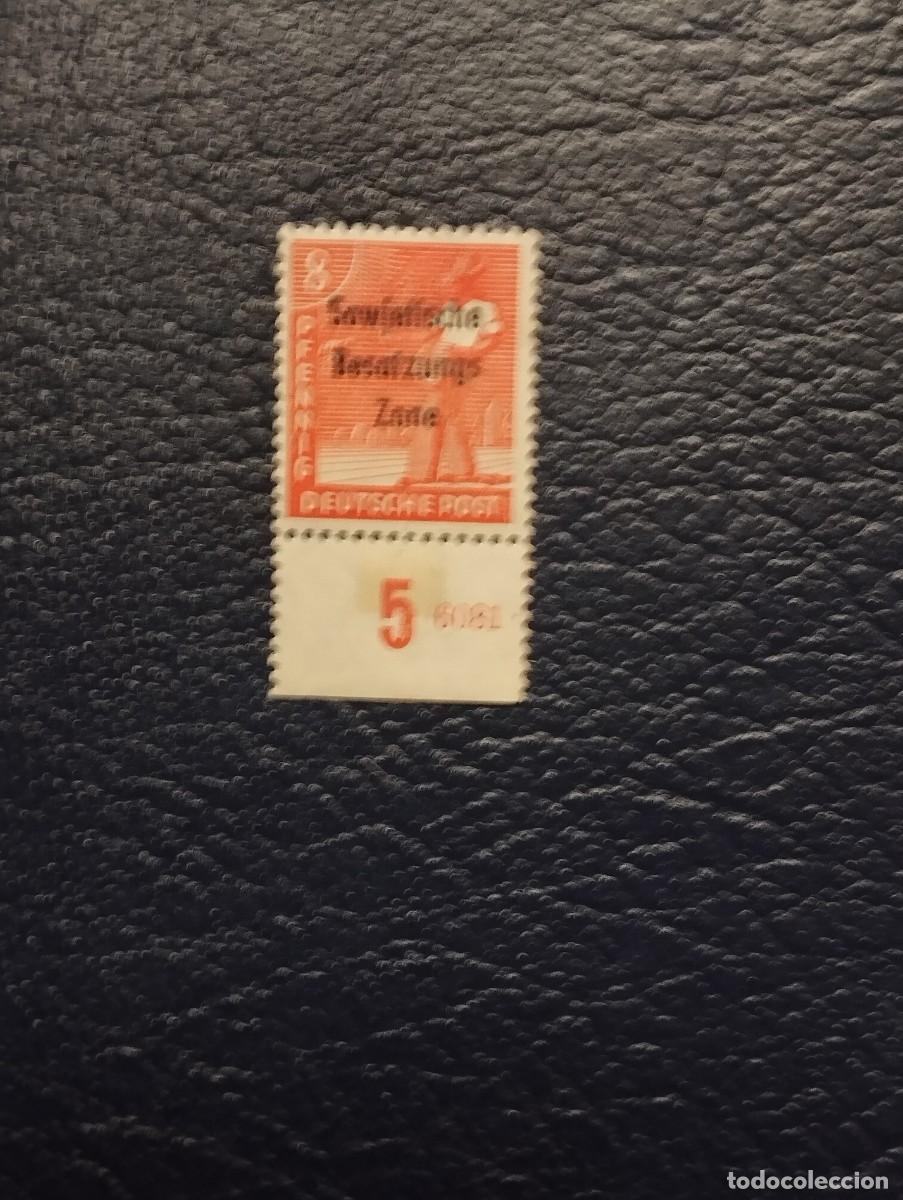Sellos: 03.08/ Zona sovi&eacute;tica.1948. 8 pf. Y&T 10 en nuevo