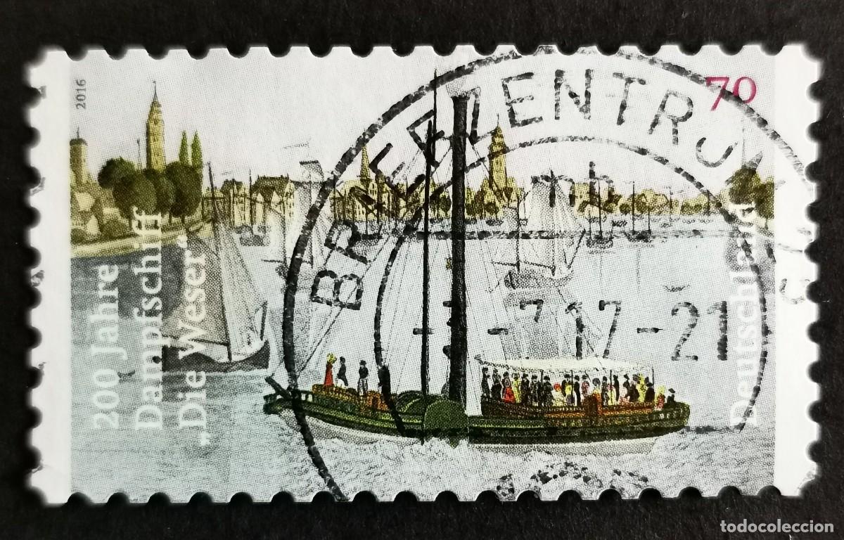Sellos: Sello Alemania R.Federal 2016, 200 a&ntilde;os del barco de vapor &rdquo;Weser&rdquo;, 70 ct Michel: DE 3273