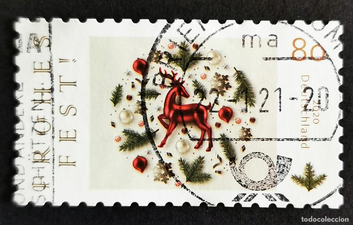 Sellos: Sello Alemania R.Federal 2020, Dise&ntilde;o decorativo navide&ntilde;o con ciervo, 80 ct Michel: DE 3573