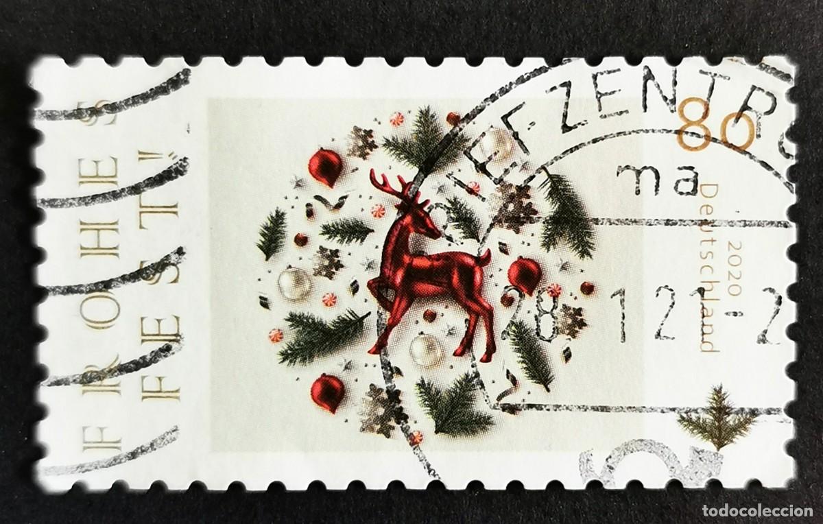 Sellos: Sello Alemania R.Federal 2020, Dise&ntilde;o decorativo navide&ntilde;o con ciervo, 80 ct Michel: DE 3573