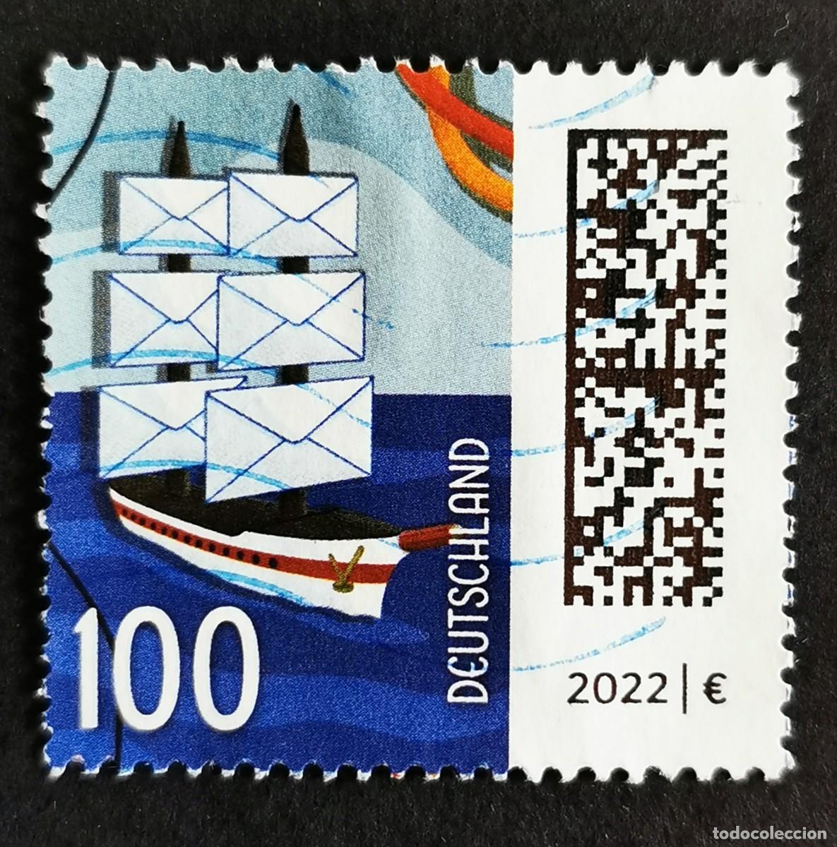 Sellos: Sello Alemania R.Federal 2021, Cartas como barco, 100 ct Michel: DE 3646