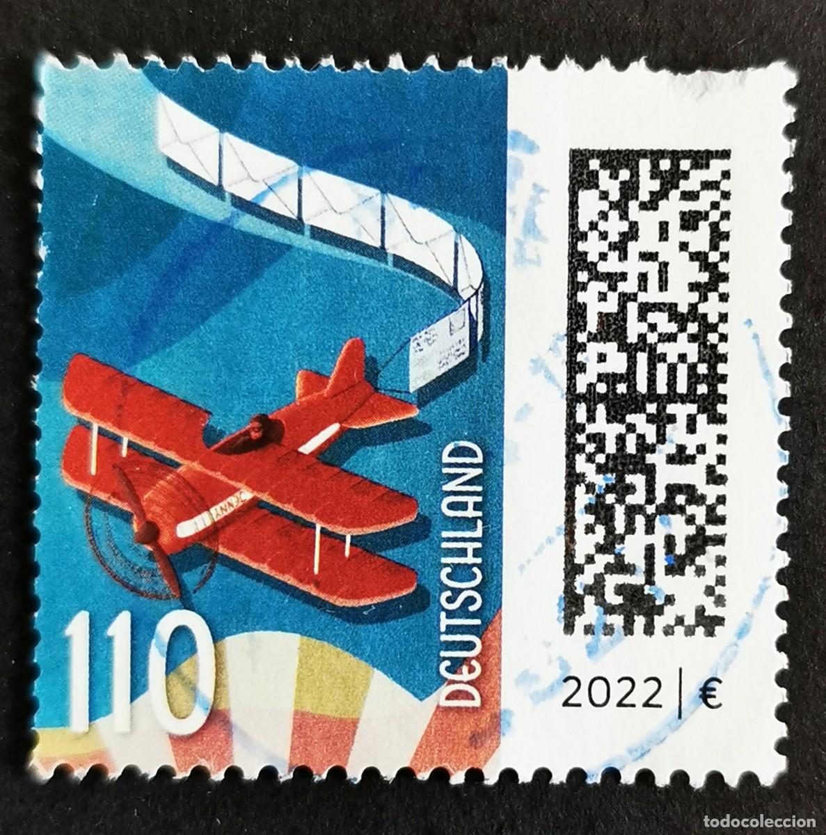 Sellos: Sello Alemania R.Federal 2022, Cartas y avi&oacute;n, 110 ct Michel: DE 3671