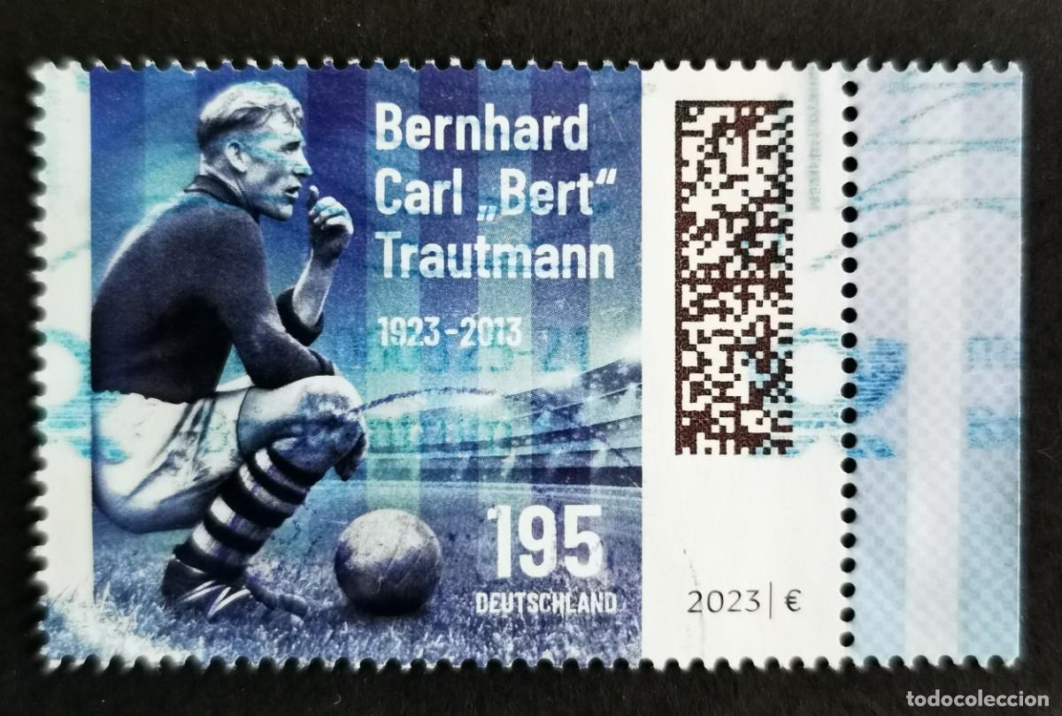 Sellos: Sello Alemania R.Federal 2023, Bernhard Carl &rdquo;Bert&rdquo; Trautmann, jugador f&uacute;tbol,195 ct Michel: DE 3787