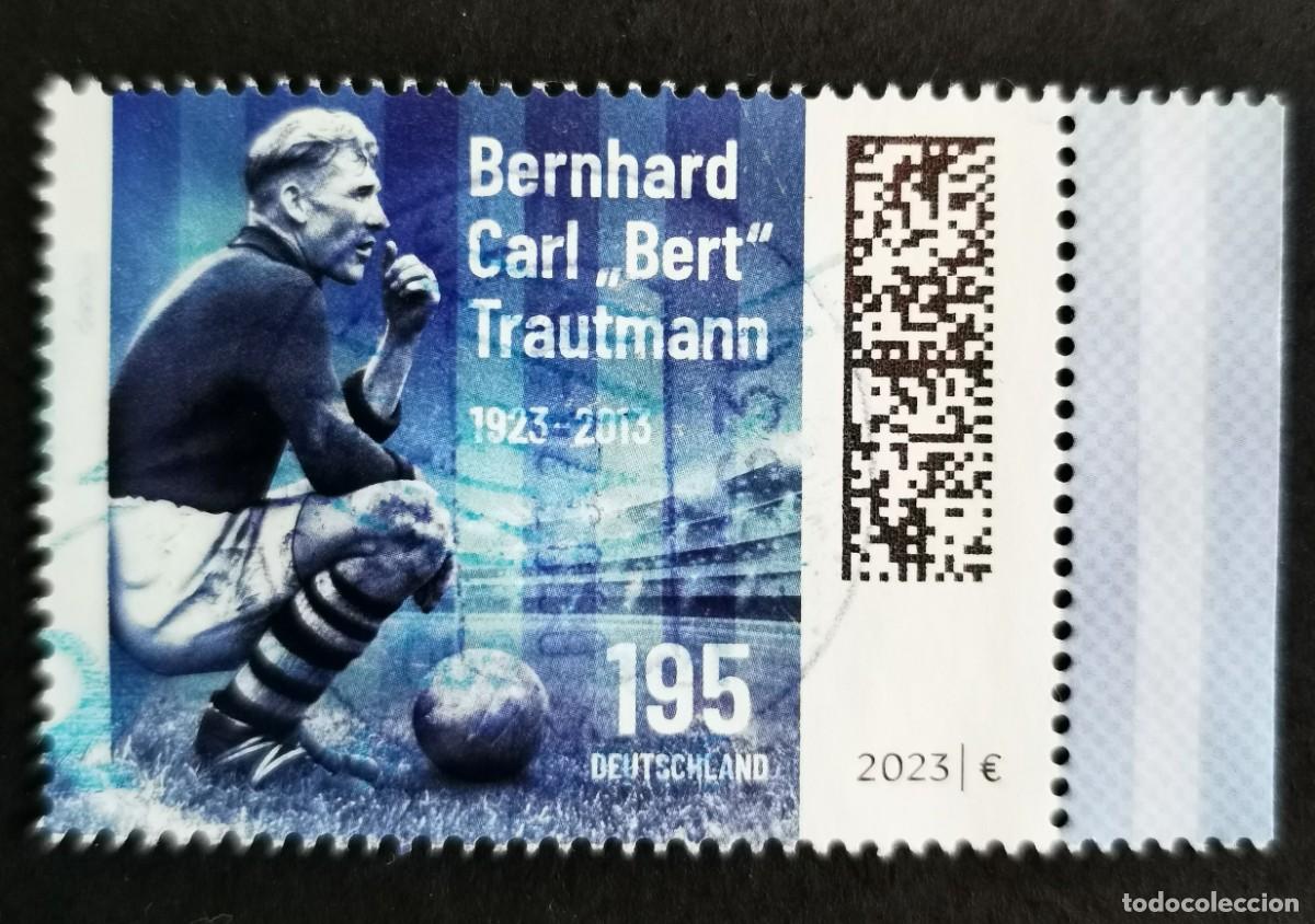 Sellos: Sello Alemania R.Federal 2023, Bernhard Carl &rdquo;Bert&rdquo; Trautmann, jugador f&uacute;tbol,195 ct Michel: DE 3787