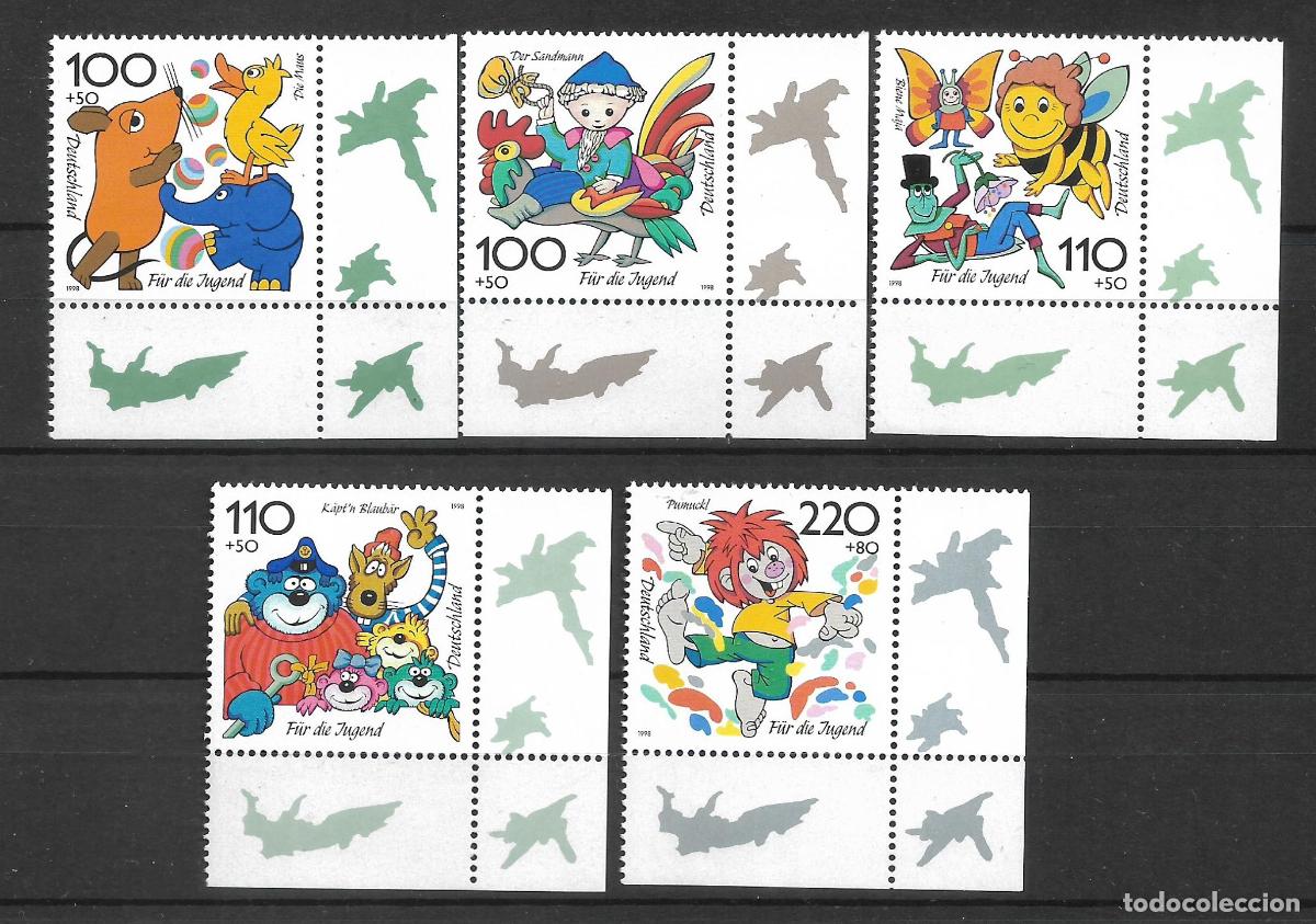Sellos: alemania 1998 michel 1990/1994 ** mnh esquina de hoja - 1/17