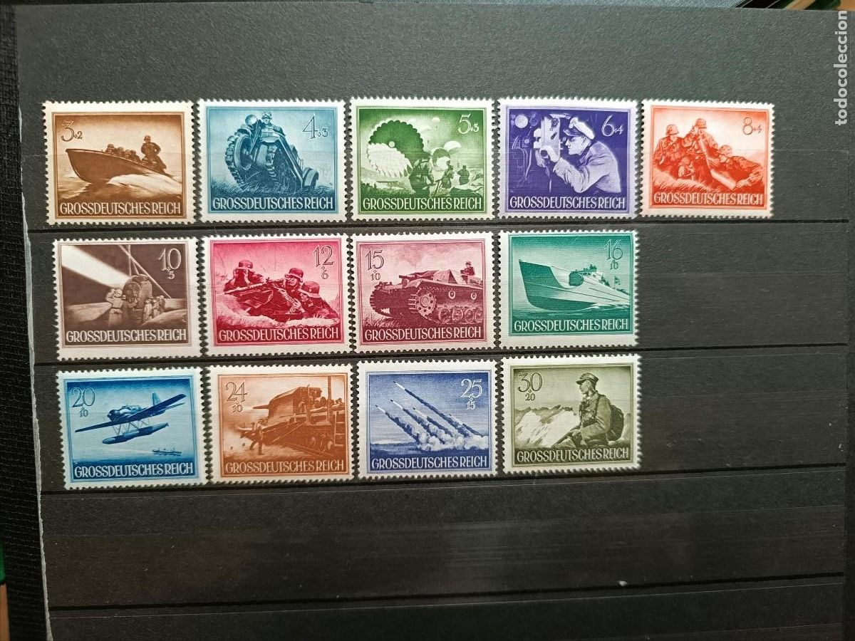 Sellos: ALEMANIA IMPERIO REICH 1944 SERIE YVERT 791/803 MNH** SIN CHARNELA LUJO.