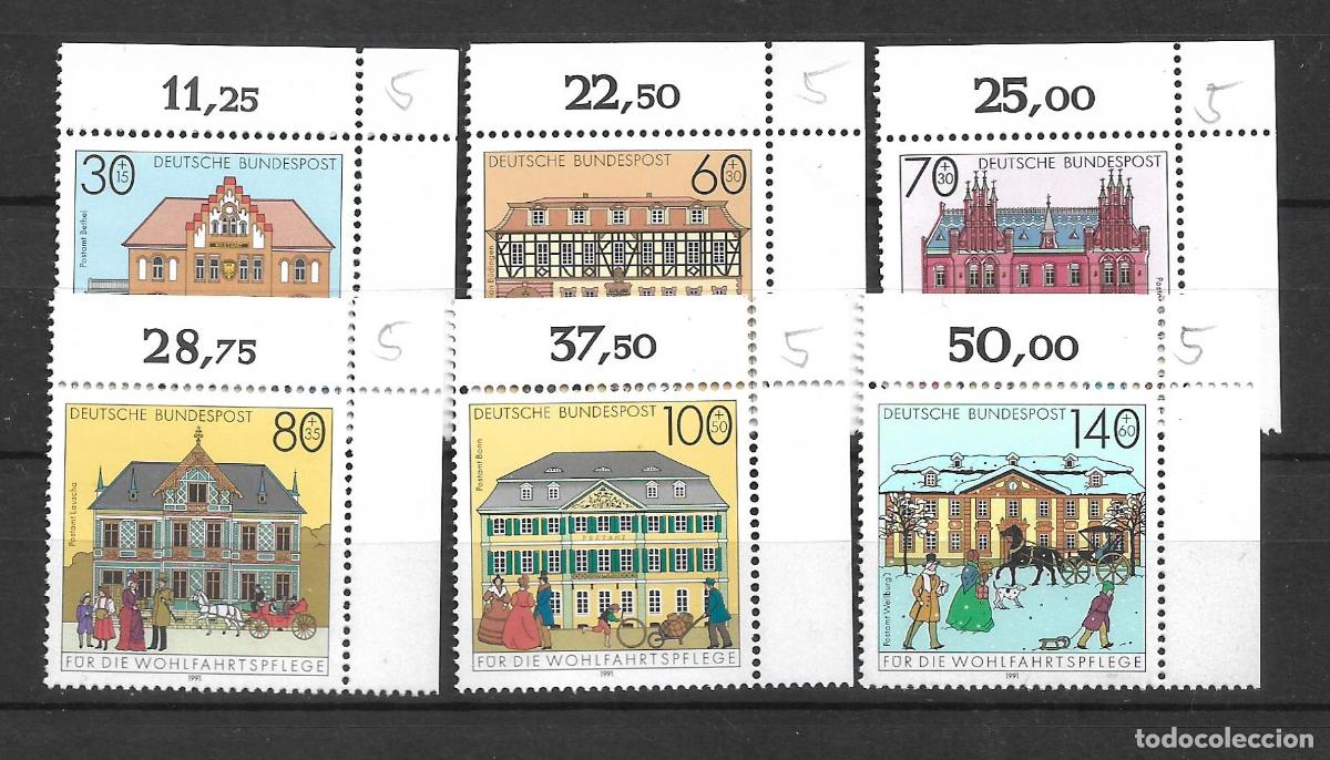 Sellos: alemania 1991 michel 1563/1568 ** mnh esquina de hoja - 4/22