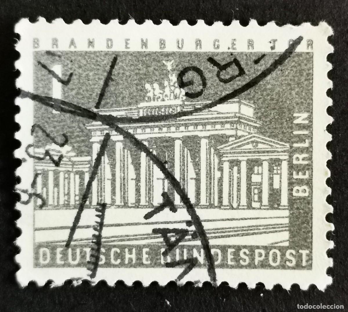 Sellos: Sello Alemania Berl&iacute;n 1957, Puerta de Brandeburgo, 1 Pf. Michel: DE-BE 140wv