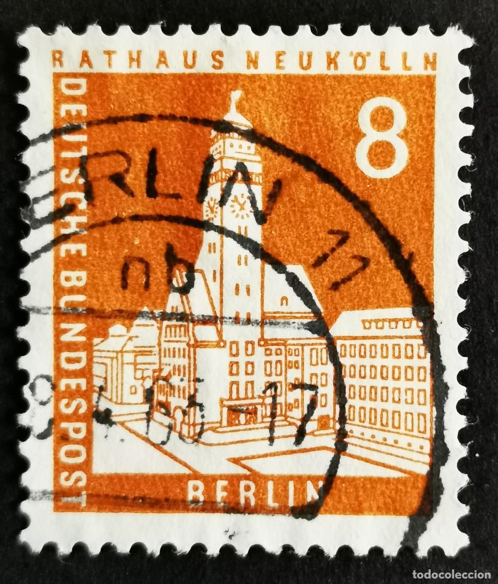 Sellos: Sello Alemania Berl&iacute;n 1959, Ayuntamiento de Neuk&ouml;lln, 8 Pf. Michel: DE-BE 187
