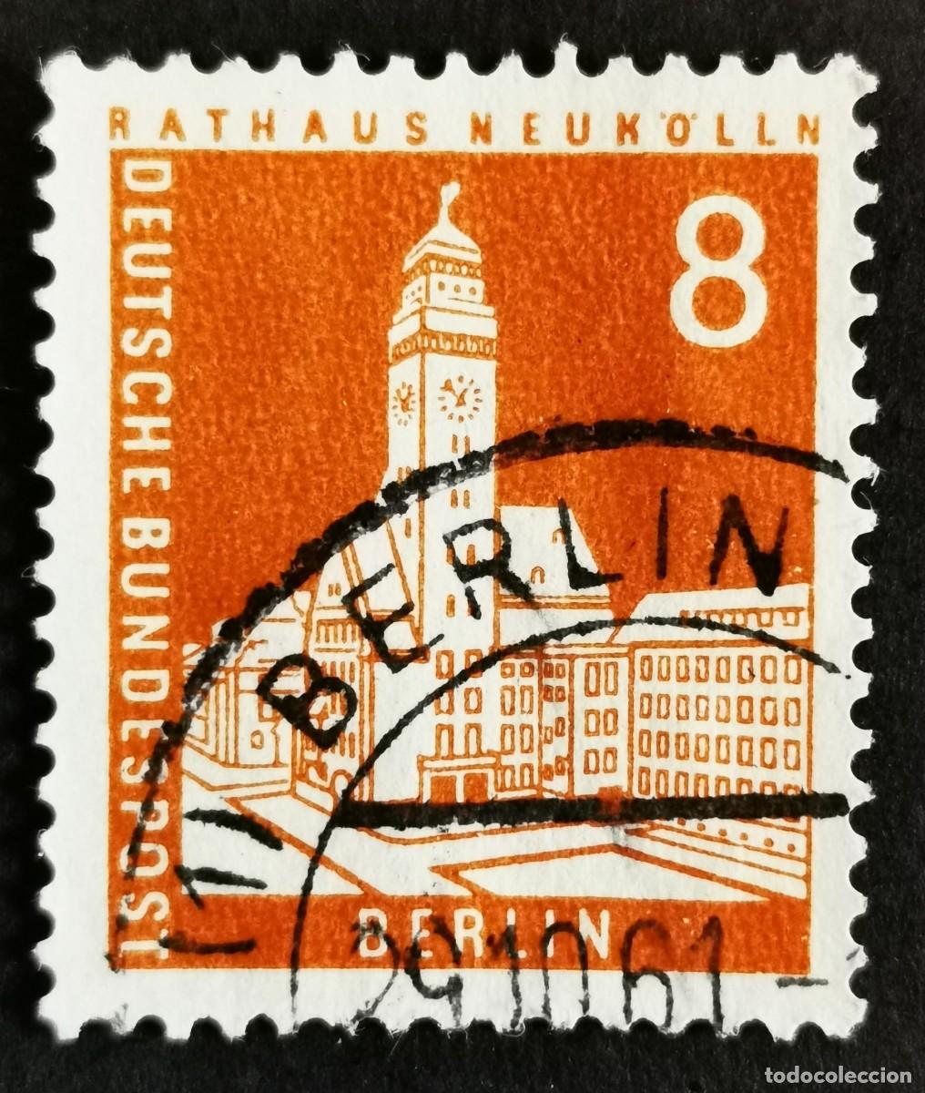 Sellos: Sello Alemania Berl&iacute;n 1959, Ayuntamiento de Neuk&ouml;lln, 8 Pf. Michel: DE-BE 187