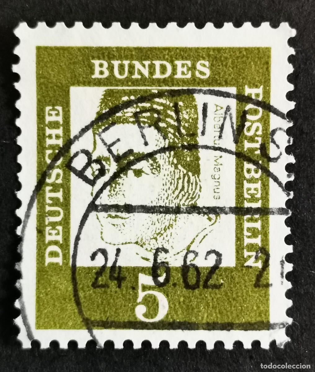 Sellos: Sello Alemania Berl&iacute;n 1961, Alemanes distinguidos: Alberto Magno 1193-1280, 5 Pf. Michel: DE-BE 199