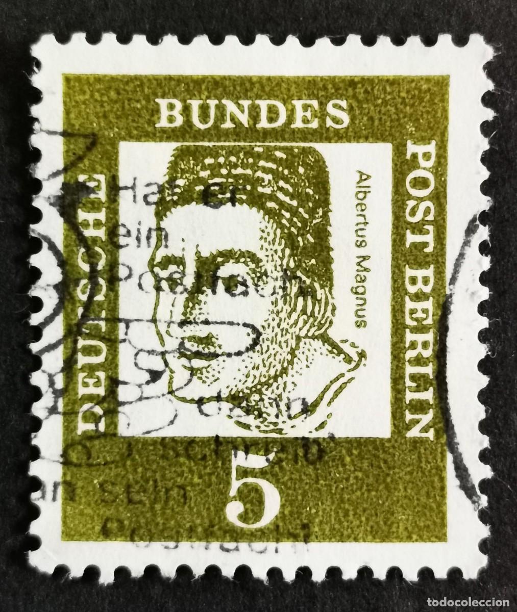 Sellos: Sello Alemania Berl&iacute;n 1961, Alemanes distinguidos: Alberto Magno 1193-1280, 5 Pf. Michel: DE-BE 199