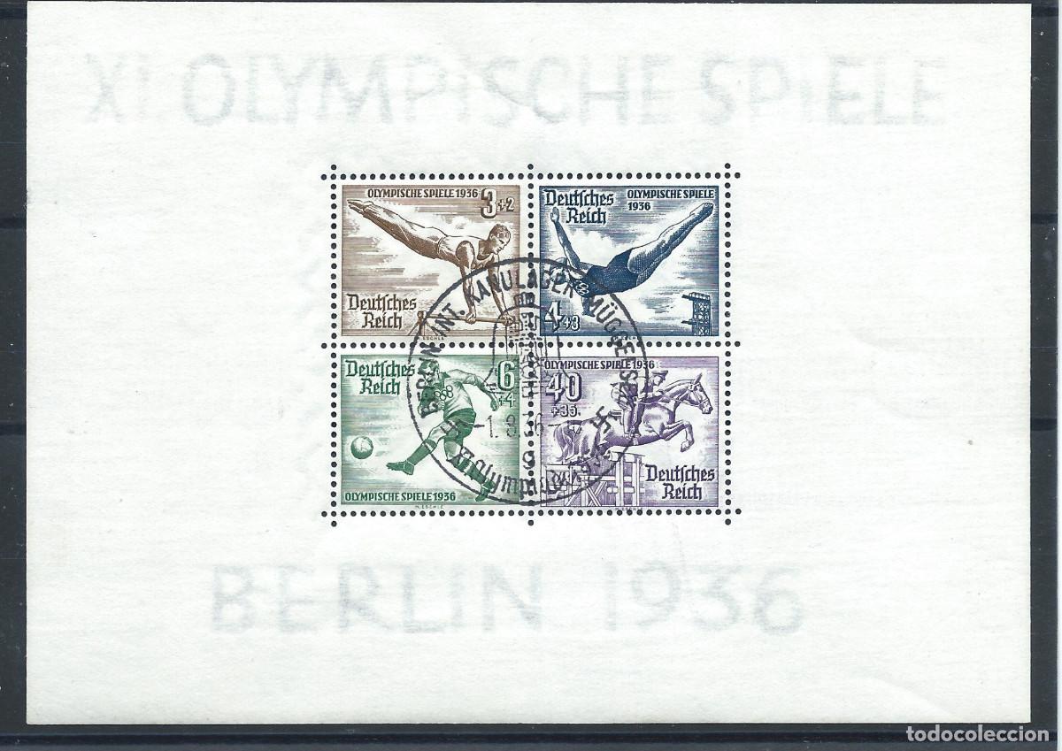 Sellos: Allemagne Empire Bloc N&deg;4 Obl (FU) 1936 - J.O de Berlin