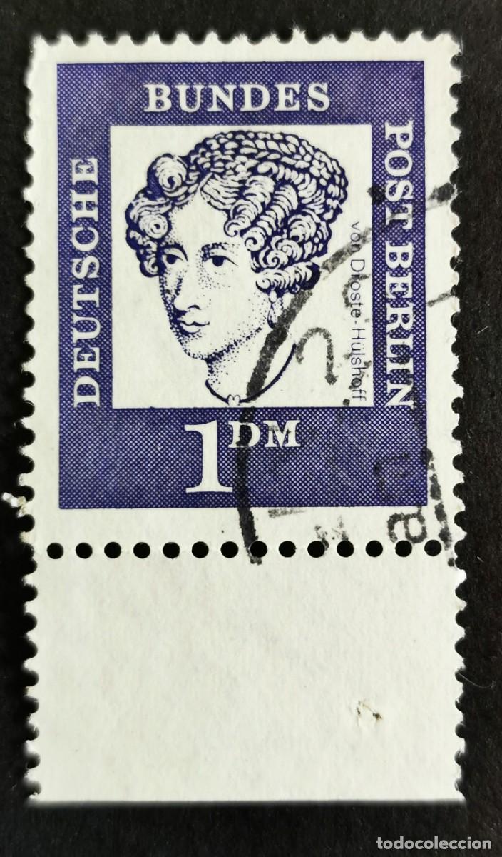 Sellos: Sello Alemania Berl&iacute;n 1961, Alemanes distinguidos: Annette Baronesa von Dr, 1 DM Michel: DE-BE 212