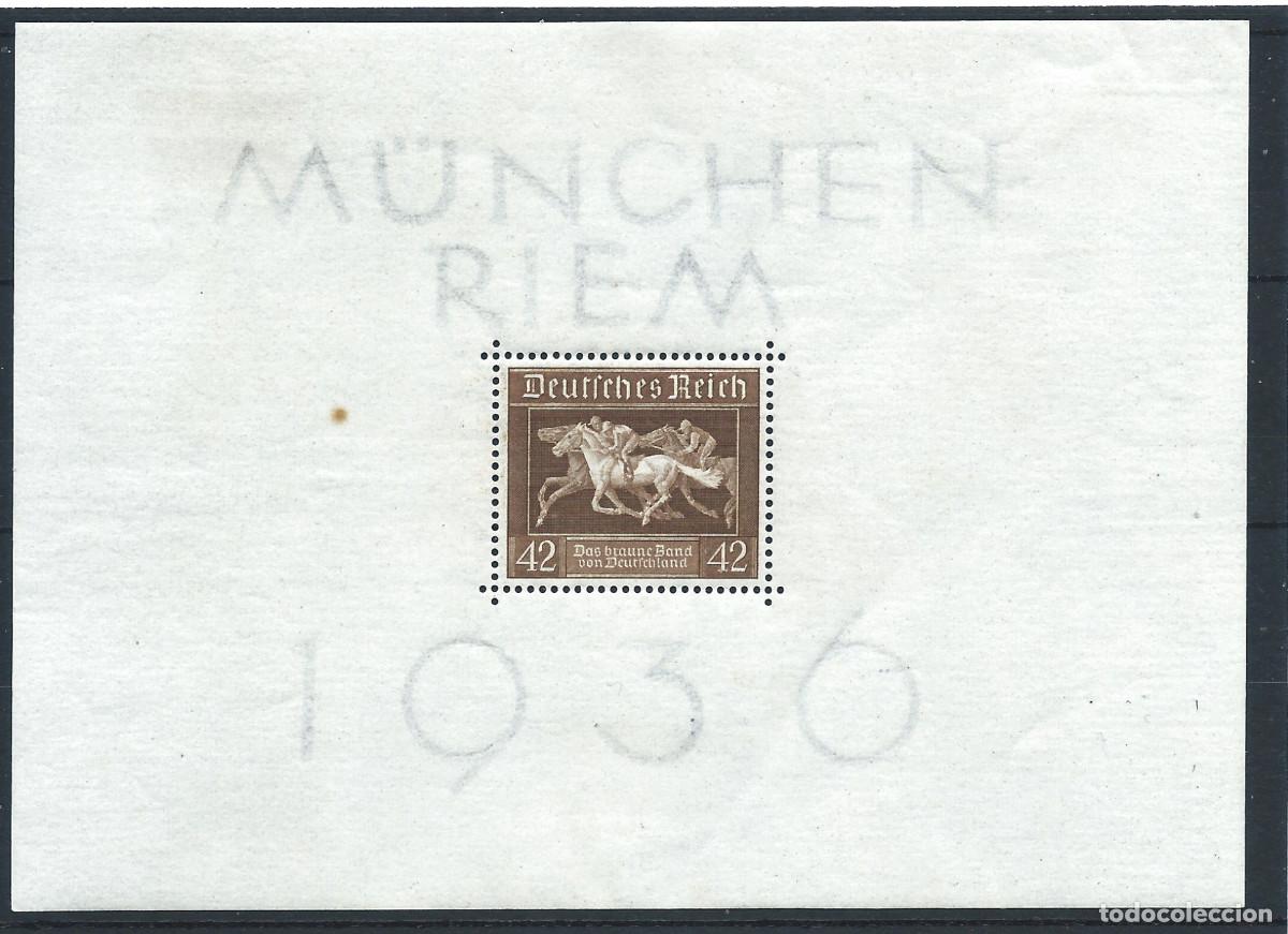 Sellos: Allemagne Empire Bloc N&deg;6* (MH) 1936 - 3&eacute;me Ruban Brun