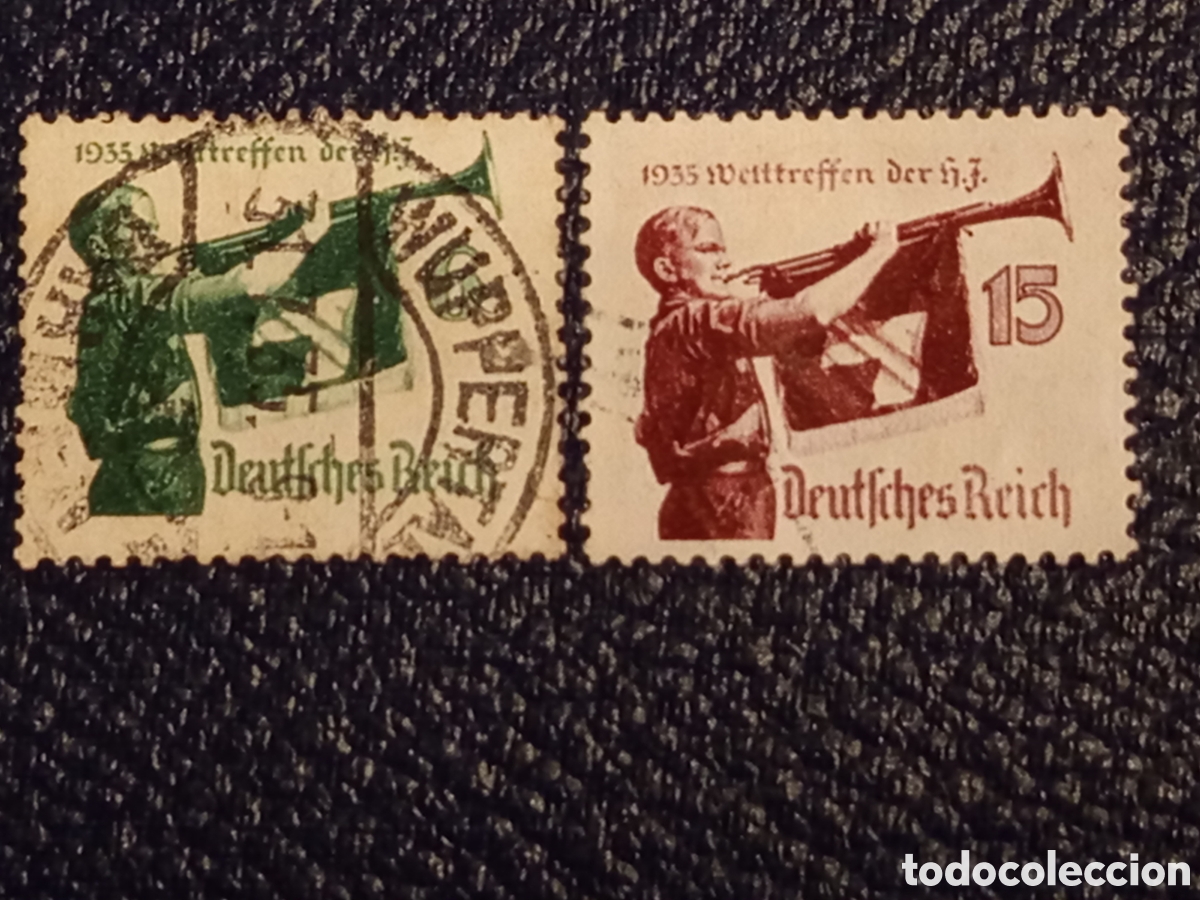 Sellos: Pareja Sellos Alemania 1935 Welttreffen H.J. Cat. Michel 584/585