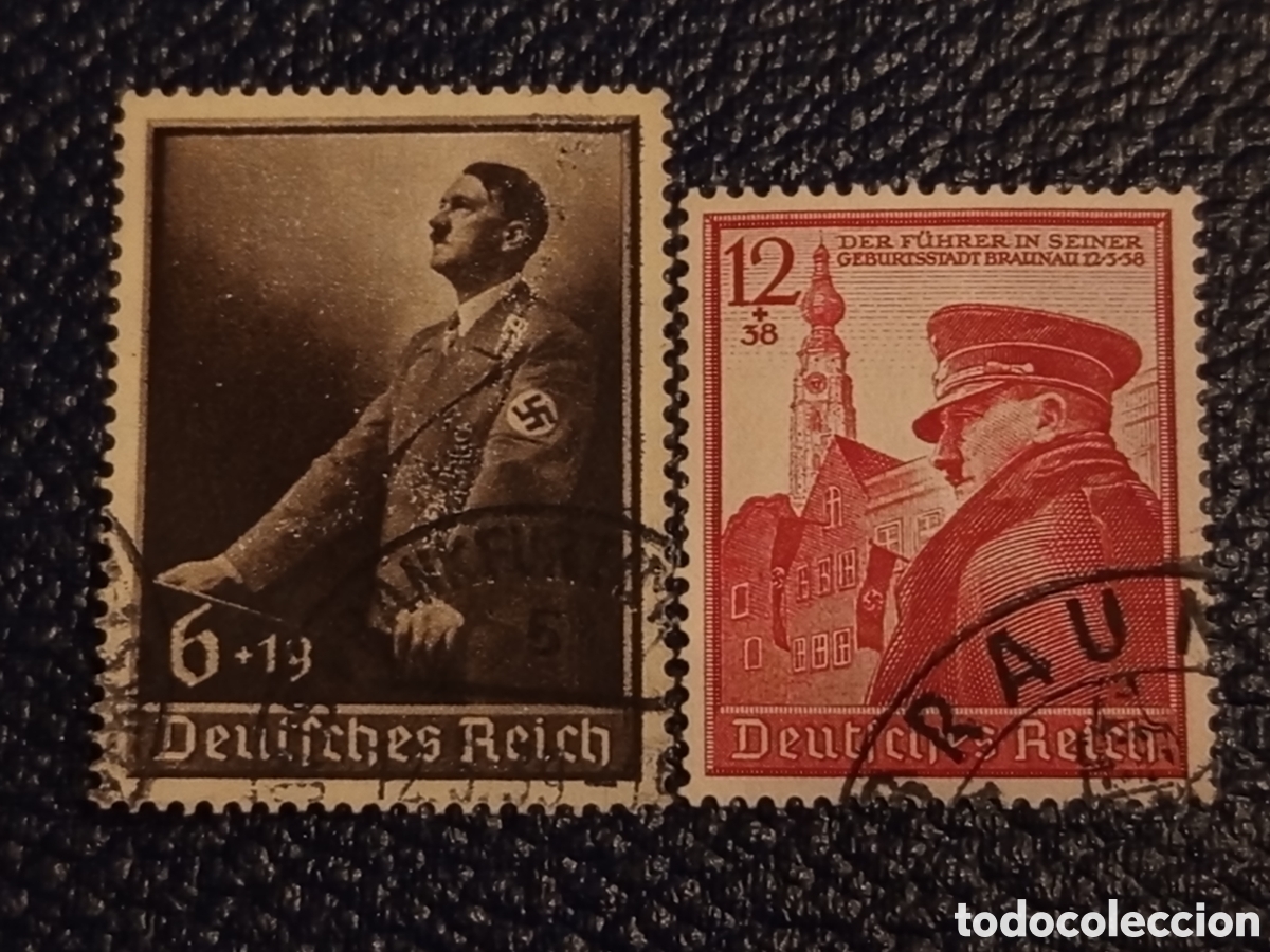 Sellos: Pareja Sellos Alemania 1937/1938 Hitler Braunau Cat. Michel 651/664