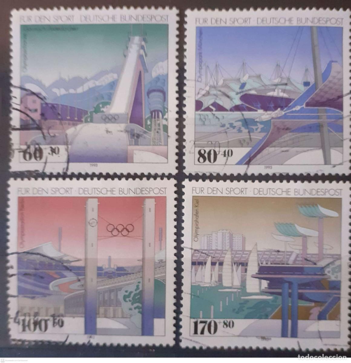 Sellos: ALEMANIA n&ordm; 1482/1485&ordm; Equipamientos ol&iacute;mpicos alemanes. Serie completa