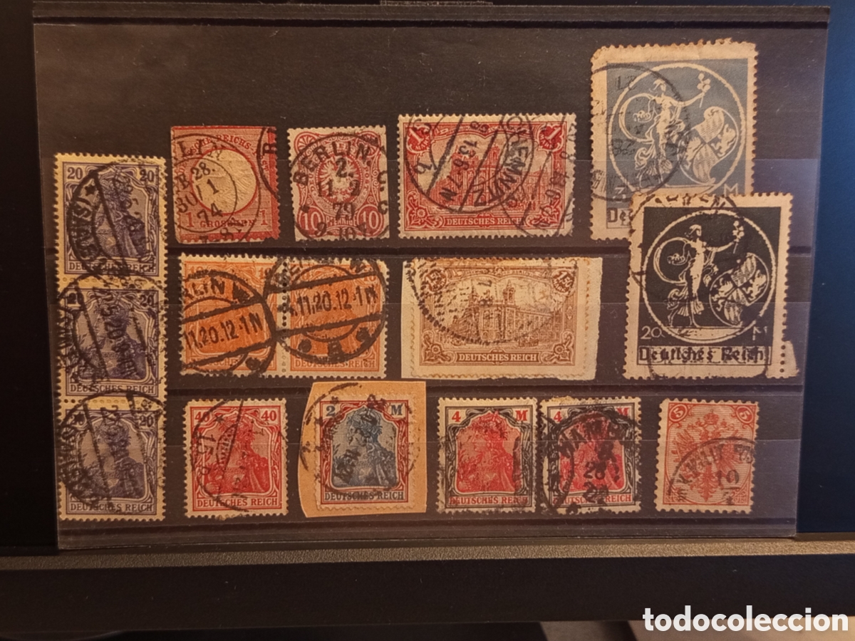 Sellos: Tarjeta con Lote de 14 Sellos Cl&aacute;sicos de Alemania / Imperio Alem&aacute;n (A&ntilde;os 1889-1920
