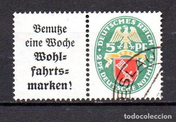 Sellos: ALEMANIA TERCER REICH. 1928/29. ESCUDOS. COMBINACION. W 35
