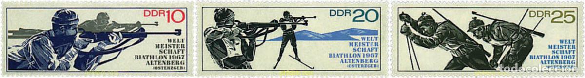 Sellos: 64519 MNH ALEMANIA DEMOCRATICA 1967 CAMPEONATOS DEL MUNDO DE BIATHLON EN ALTENBERG