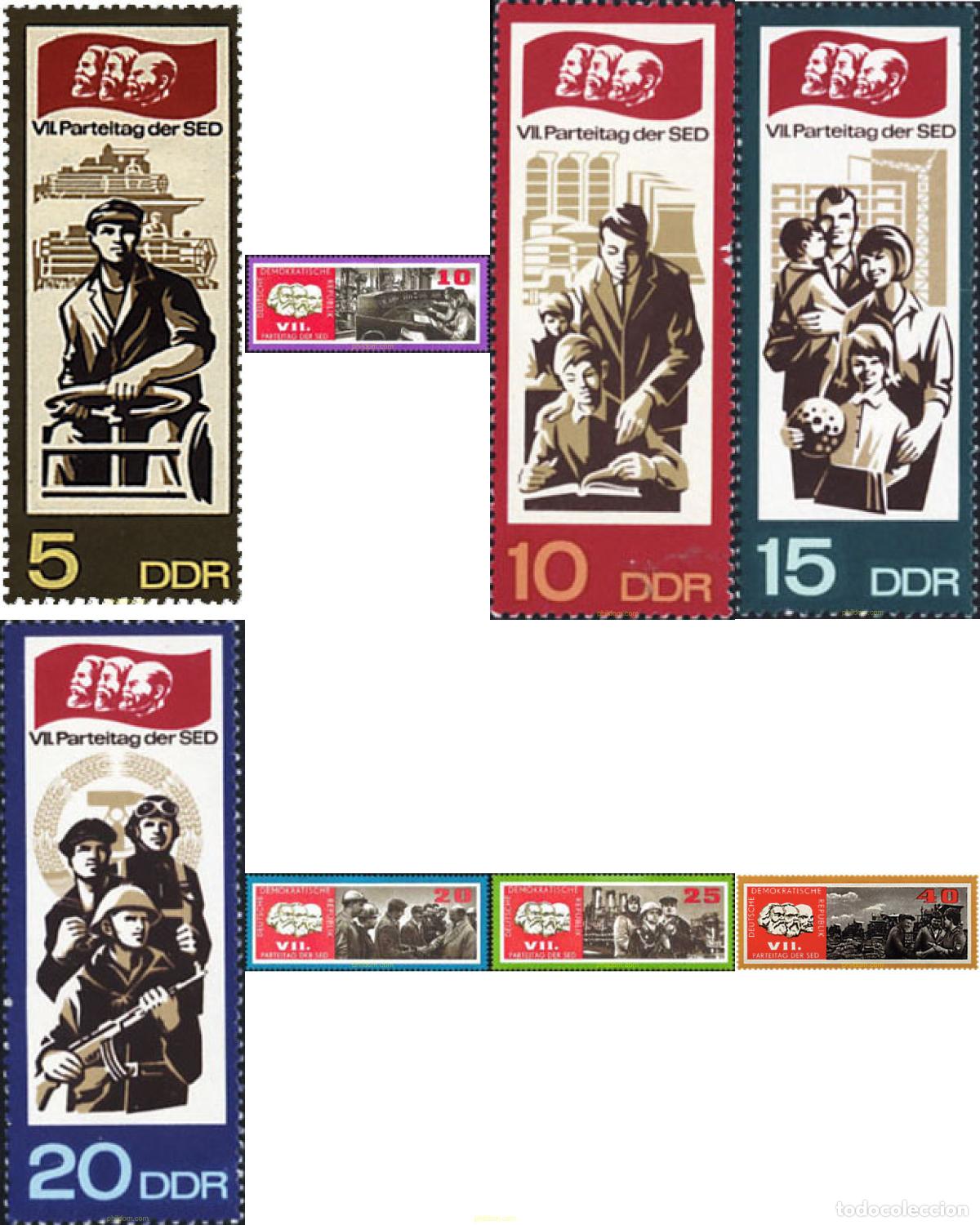 Sellos: 39862 MNH ALEMANIA DEMOCRATICA 1967 7 CONGRESO DEL PARTIDO SOCIALISTA