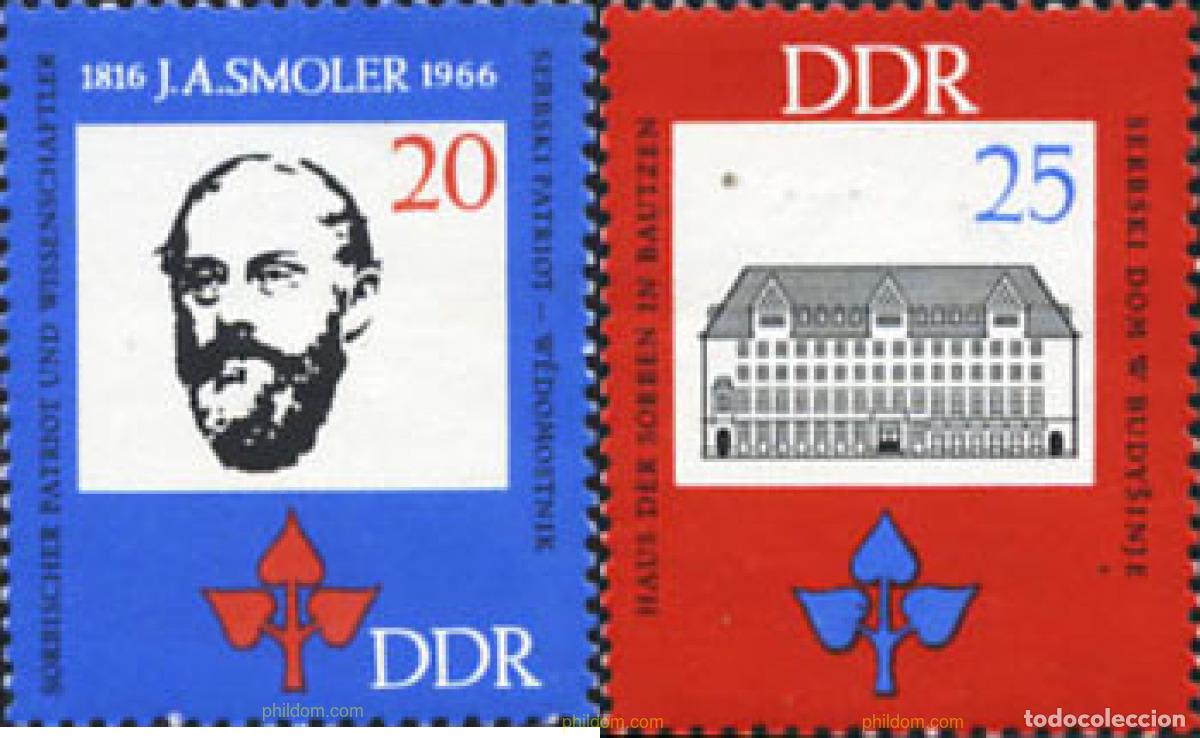 Sellos: 150627 MNH ALEMANIA DEMOCRATICA 1966 150 ANIVERSARIO DEL NACIMIENTO DE JAN ARNOST SMOLER