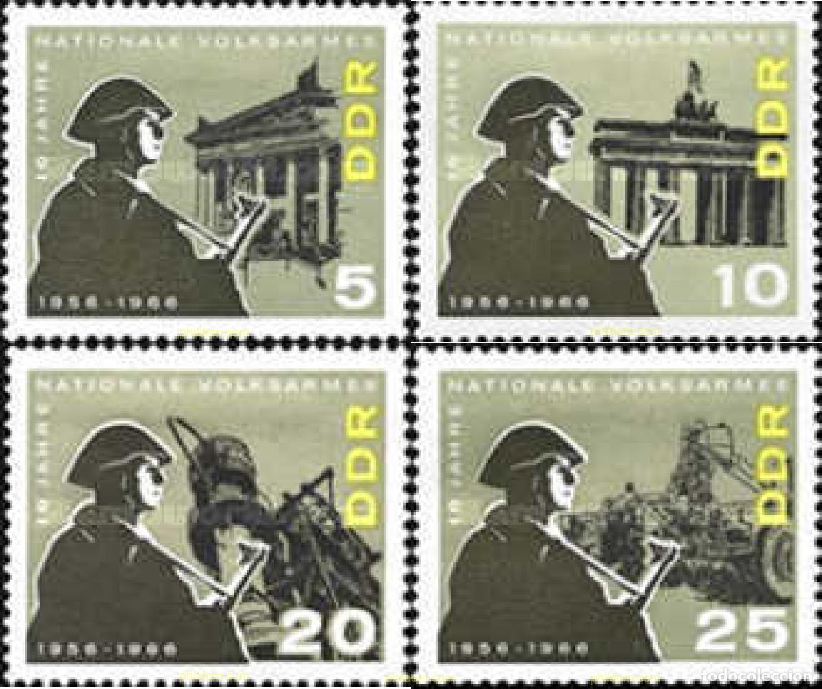 Sellos: 39860 MNH ALEMANIA DEMOCRATICA 1966 10 ANIVERSARIO DEL EJERCITO POPULAR