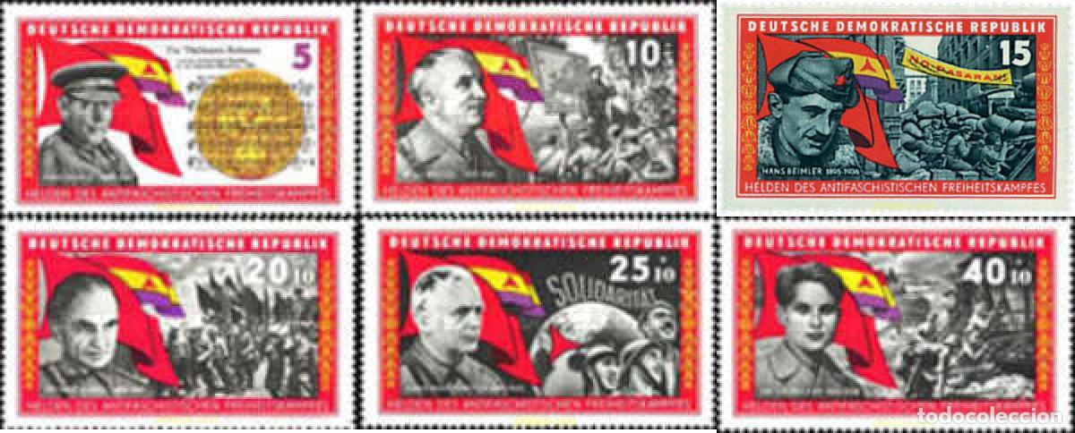 Sellos: 56163 MNH ALEMANIA DEMOCRATICA 1966 EN HONOR A LOS LUCHADORES ALEMANES EN LA GUERRA CIVIL ESPA&Ntilde;OLA