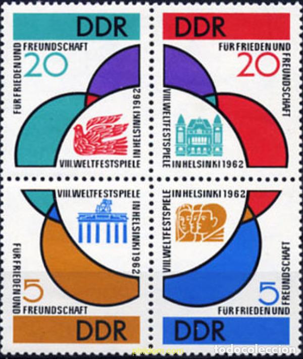 Sellos: 144439 MNH ALEMANIA DEMOCRATICA 1962 8 FESTIVAL MUNDIAL DE LA JUVENTUD Y LOS ESTUDIANTES