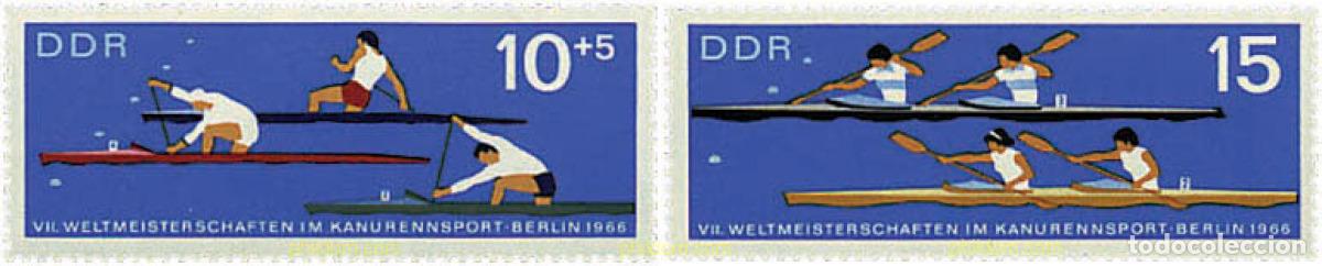 Sellos: 64515 MNH ALEMANIA DEMOCRATICA 1966 7 CAMPEONATOS DEL MUNDO DE CANOA-KAYAK