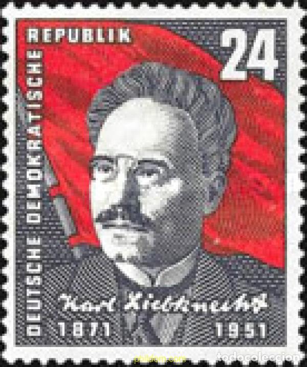 Sellos: 703147 HINGED ALEMANIA DEMOCRATICA 1951 80 ANIVERSARIO DEL NACIMIENTO DE KARL LIEBKNECHT