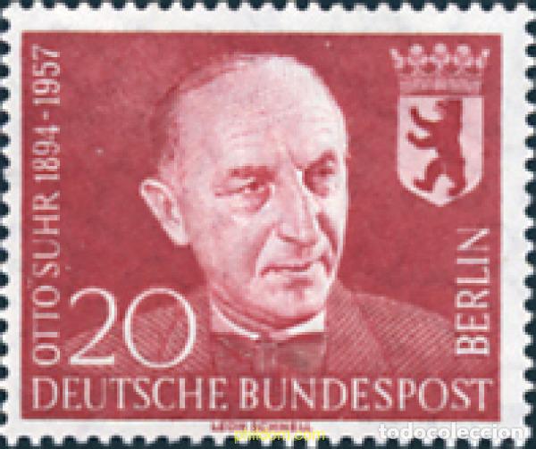 Sellos: 130985 MNH ALEMANIA. Berl&iacute;n 1958 ANIVERSARIO DE LA MUERTE DE OTTO SUHR